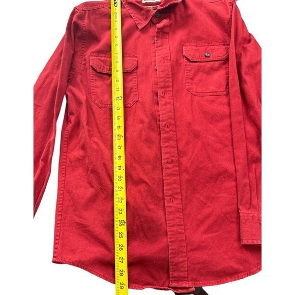 Wrangler Comfort Flex Shirt Red Long Sleeve Mens L‎ | D1 - Picture 4 of 7
